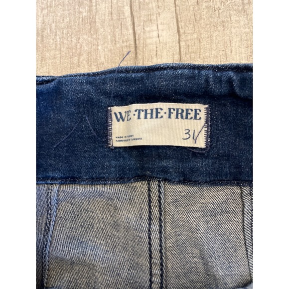 Free People High Waisted Flare Jeans Blue Denim‎ Stretch Button Fly Women's Size - Picture 9 of 11